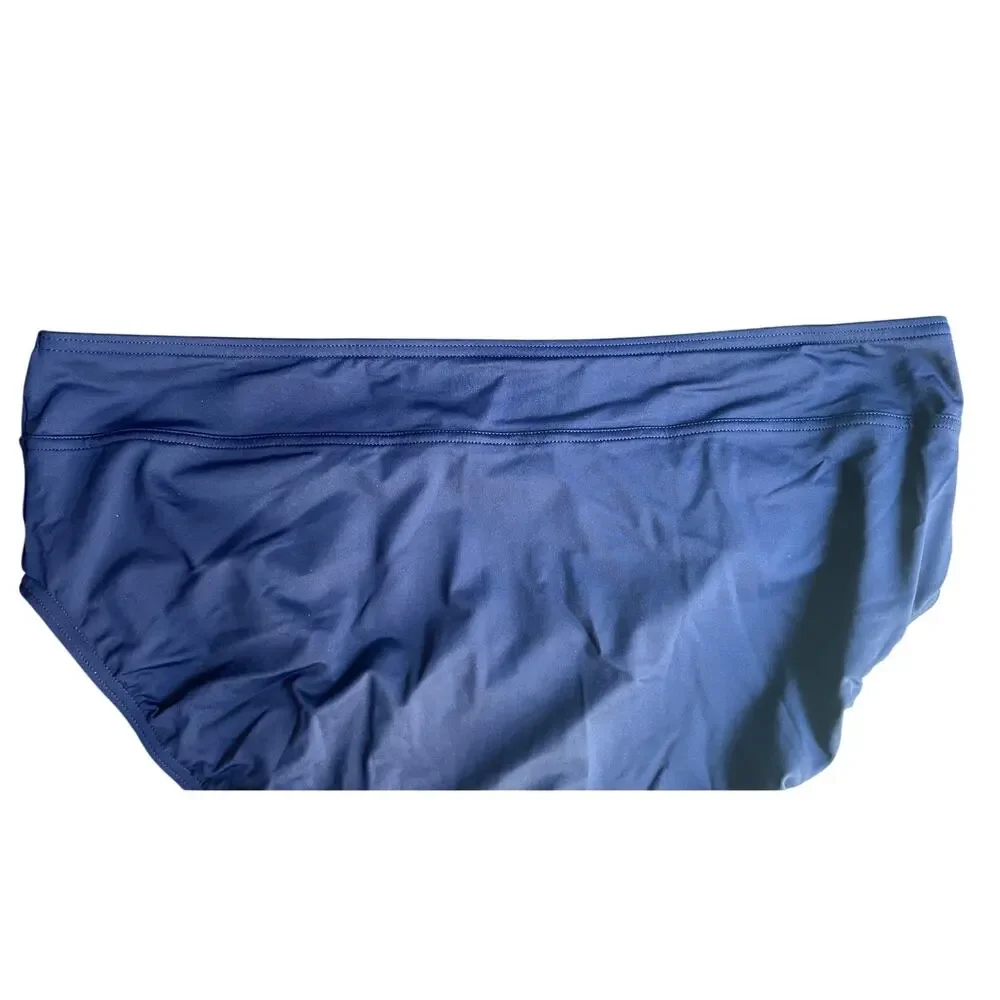 LANDS' END WOMENS SIZE LARGE 14-16 SWIM BIKINI BRIEF BOTTOM NAVY NEW!